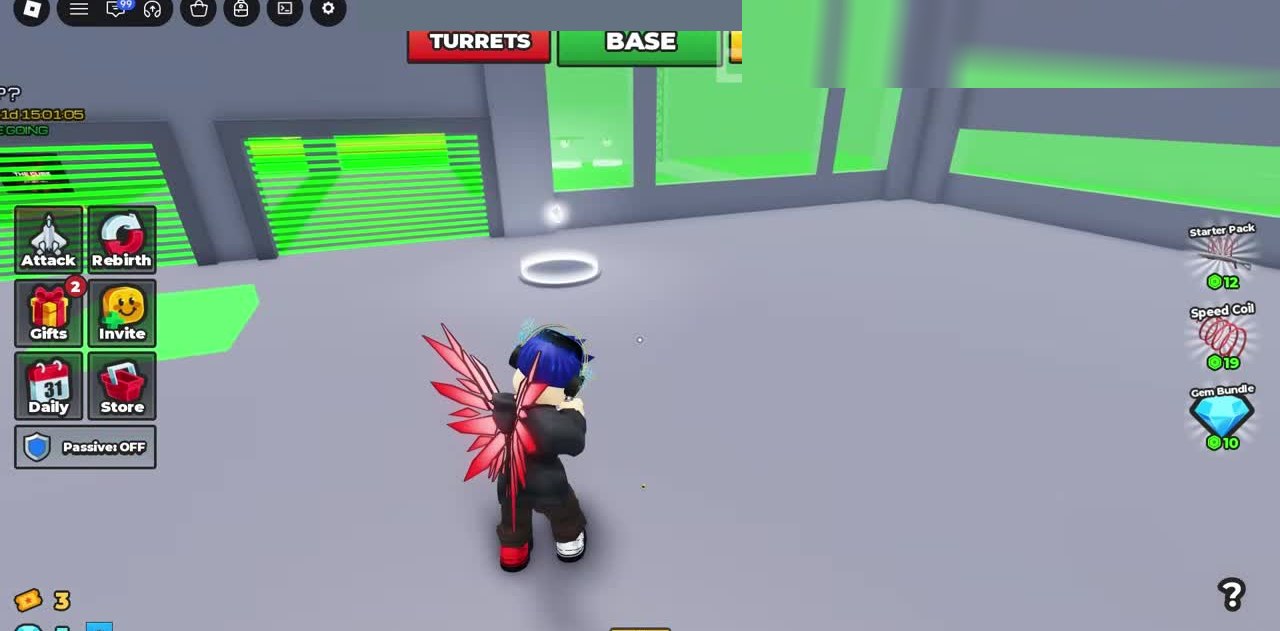 Player holding pistol with hotbar slot 1 selected inside base